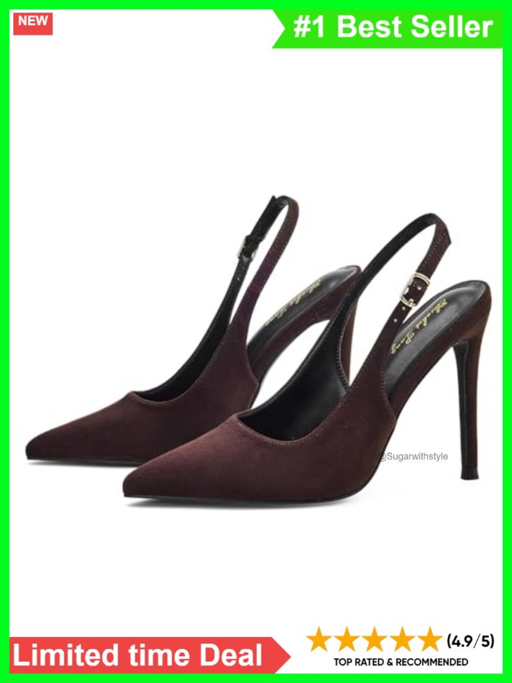 Slingback High Heels Pointed Closed Toe Stiletto Pumps Formal